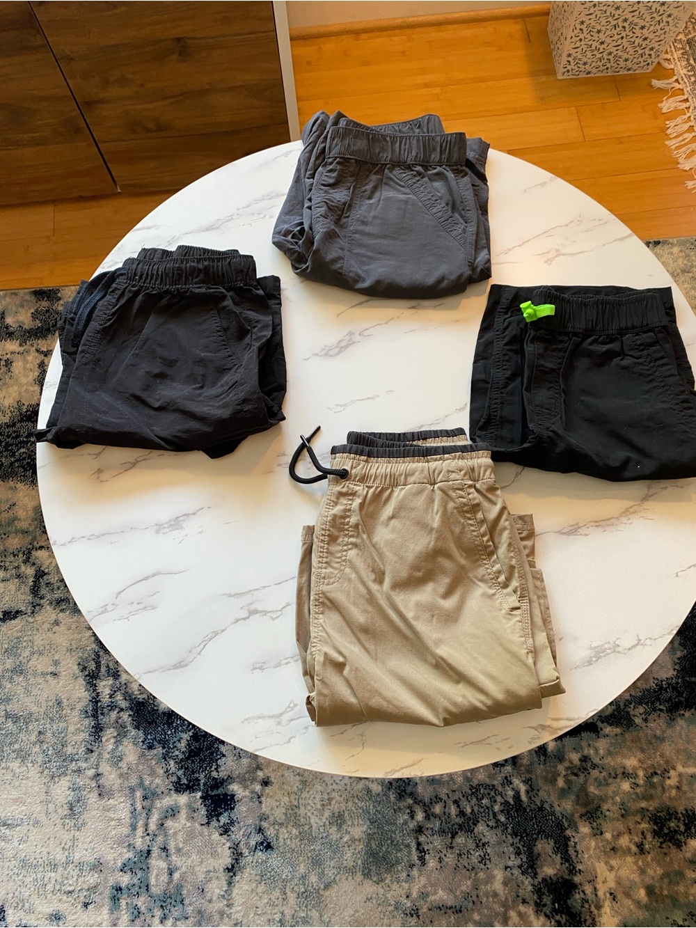 Kids Elastic Waist Jogger Shorts - Black, Gray, Tan